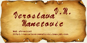 Veroslava Manetović vizit kartica